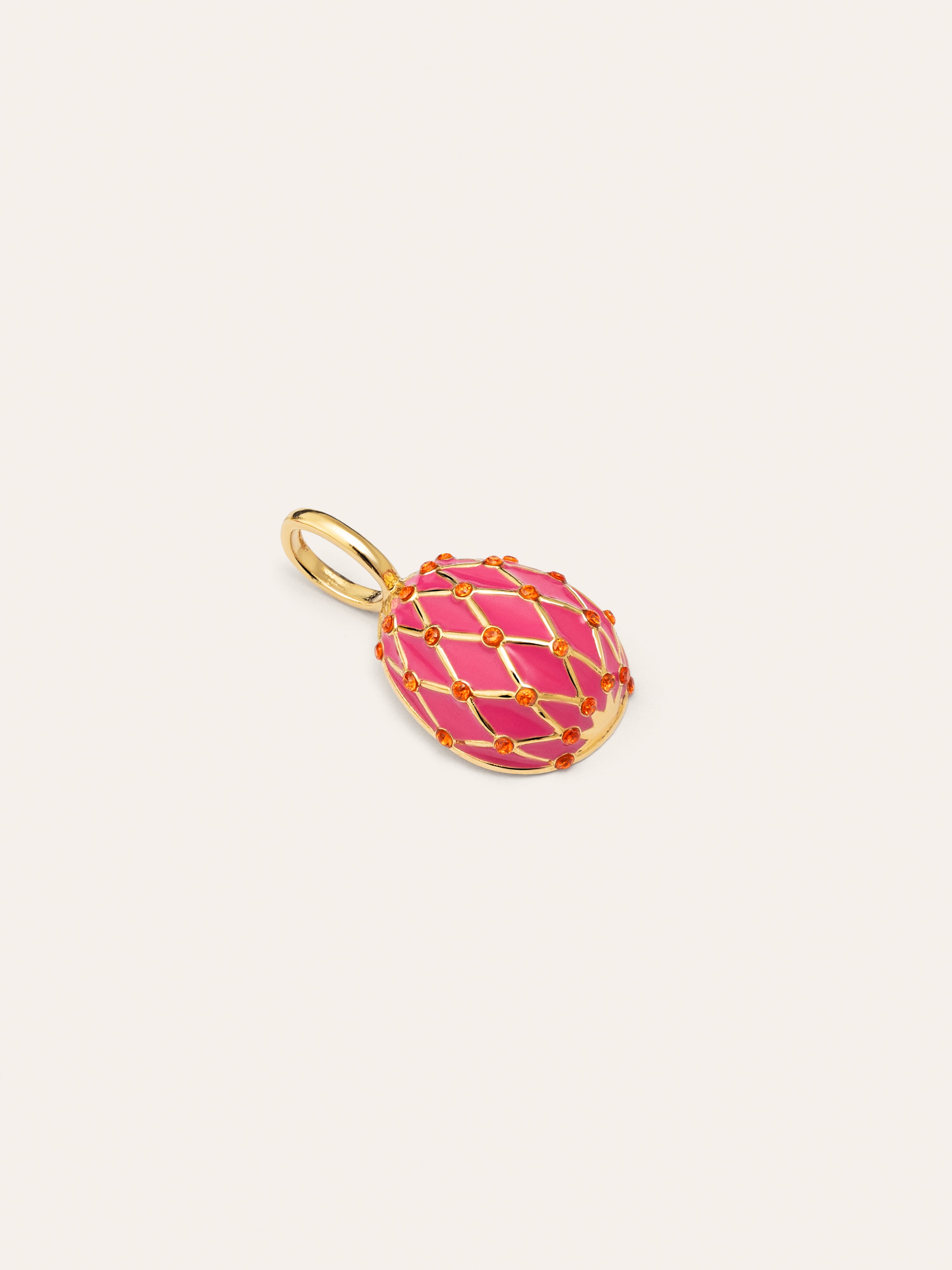 Charm Easter Egg Pink Baño Oro