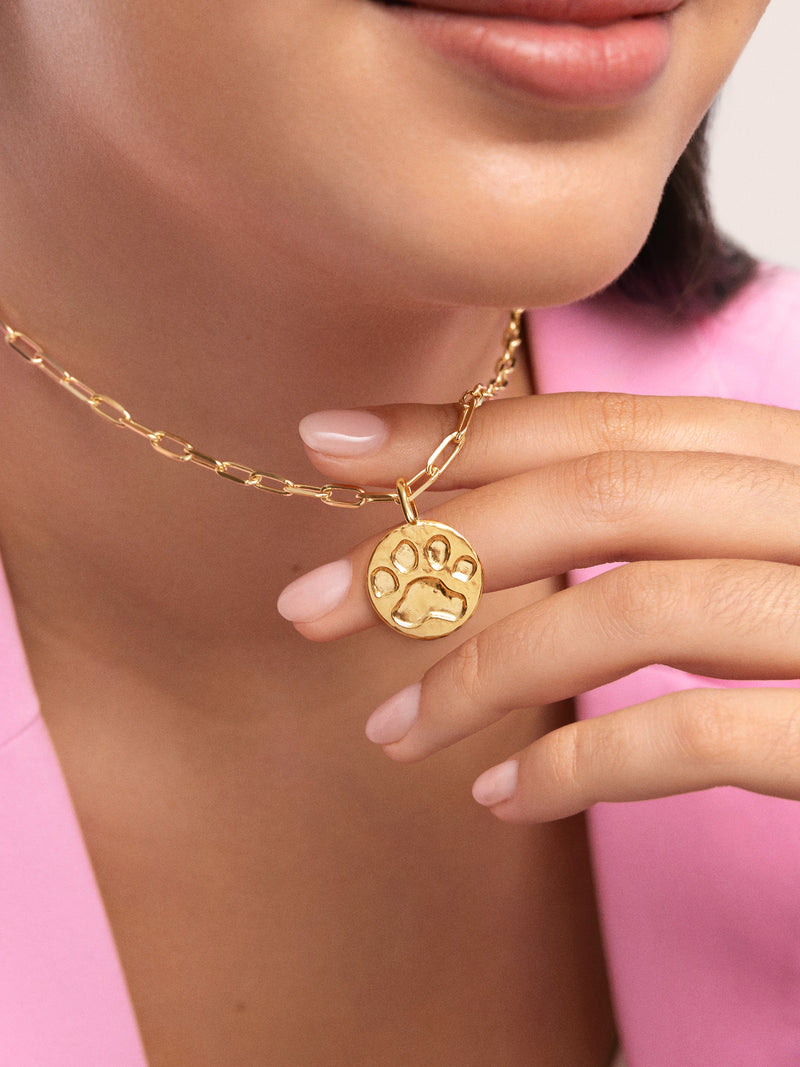 Pfoten Charm, vergoldet 