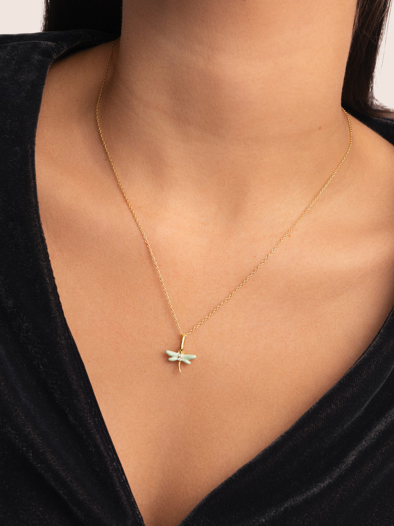 Charm Libellule Argent Plaqué Or