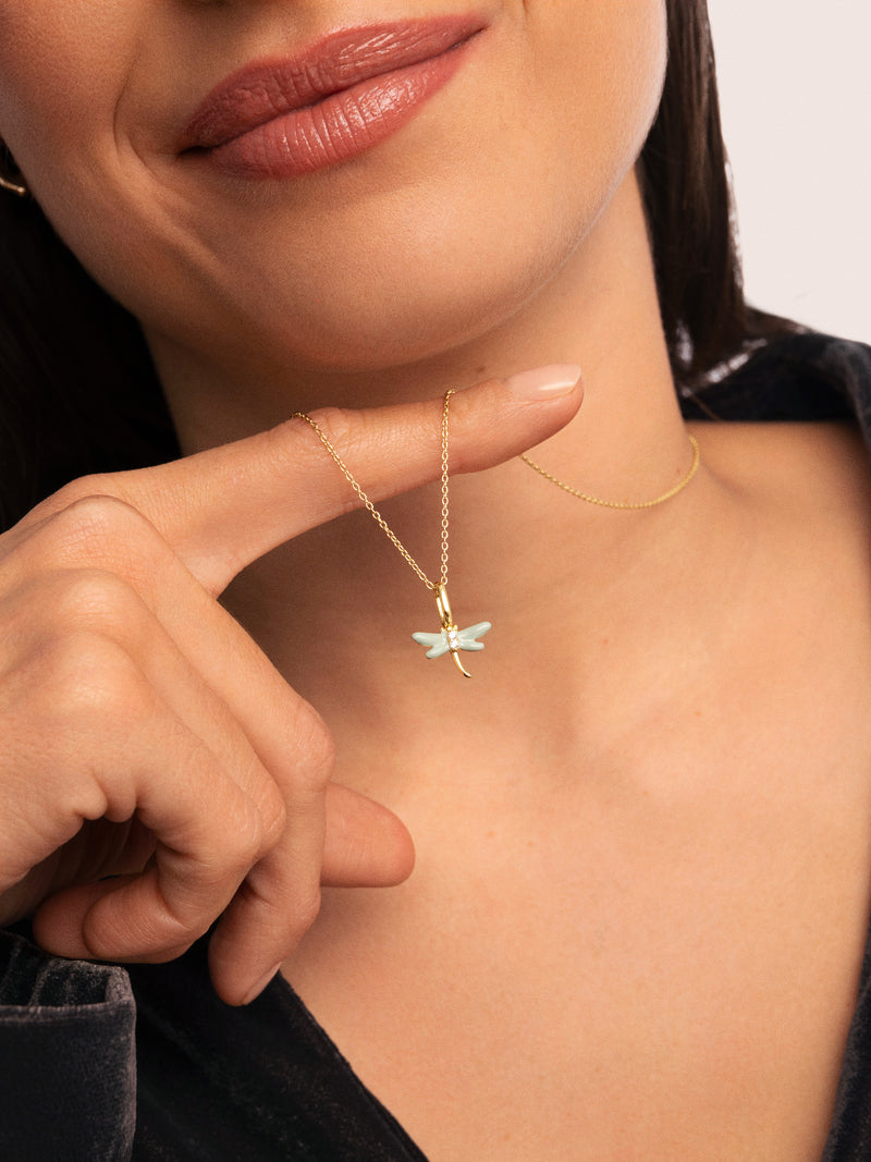 Charm Libellule Argent Plaqué Or