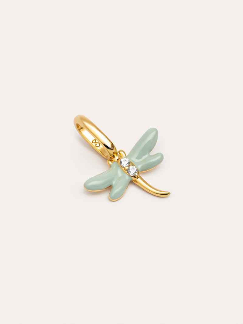 Charm Libellule Argent Plaqué Or