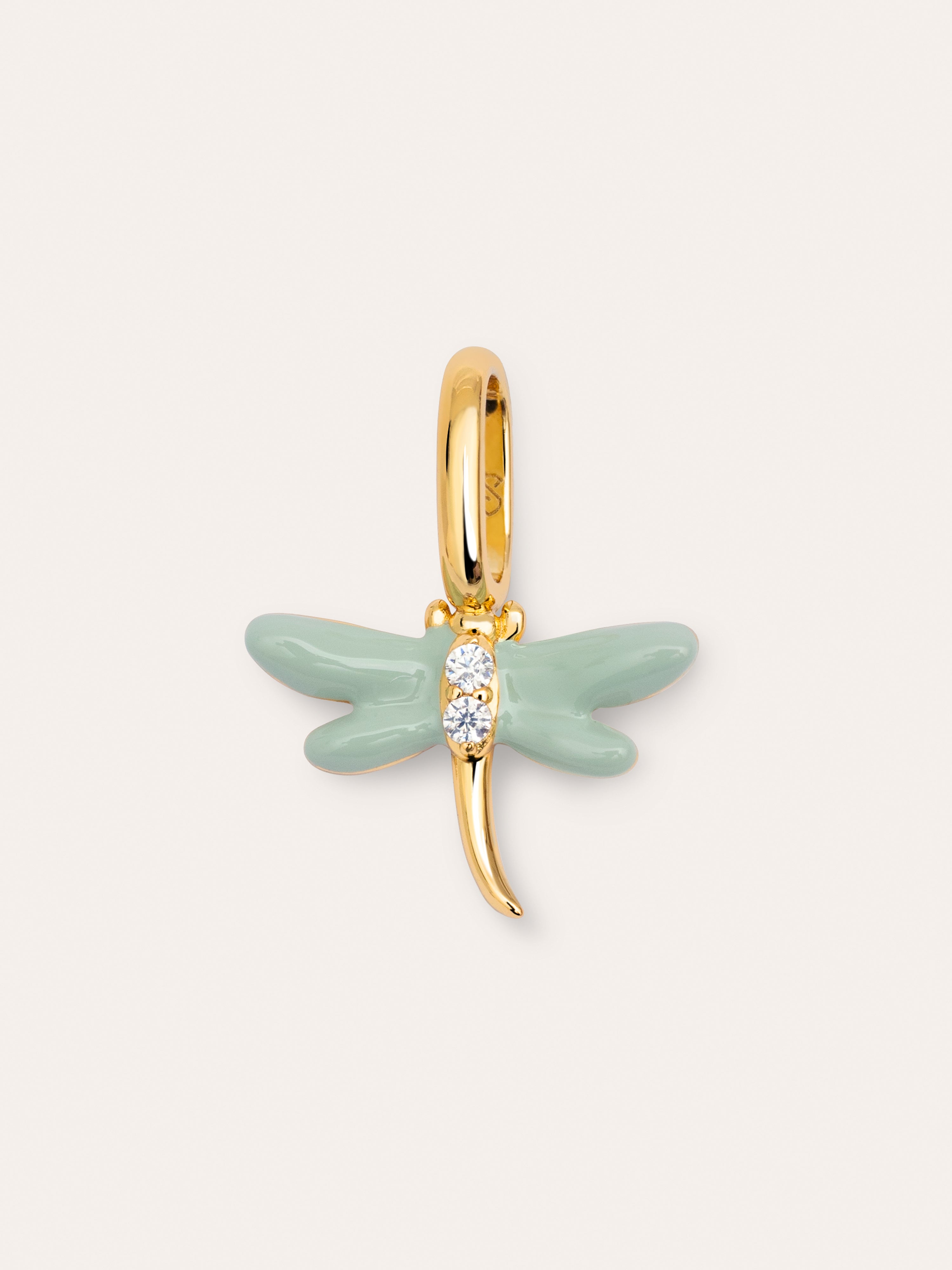 Charm Libélula Plata Baño Oro