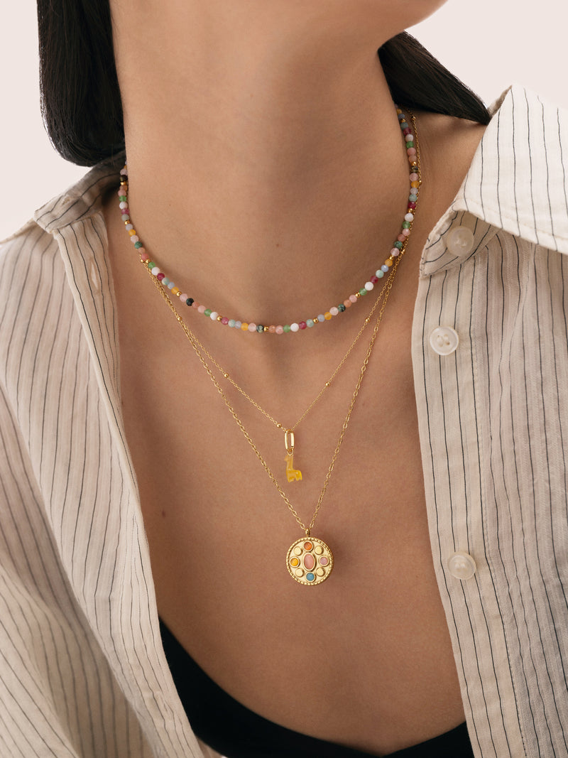 Lama Stone Gold Charm