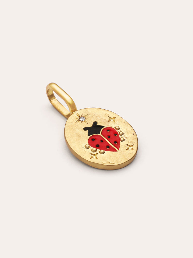 Charm Mariquita Baño Oro