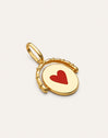 Double Mamá Lovely Heart Gold Medallion Charm