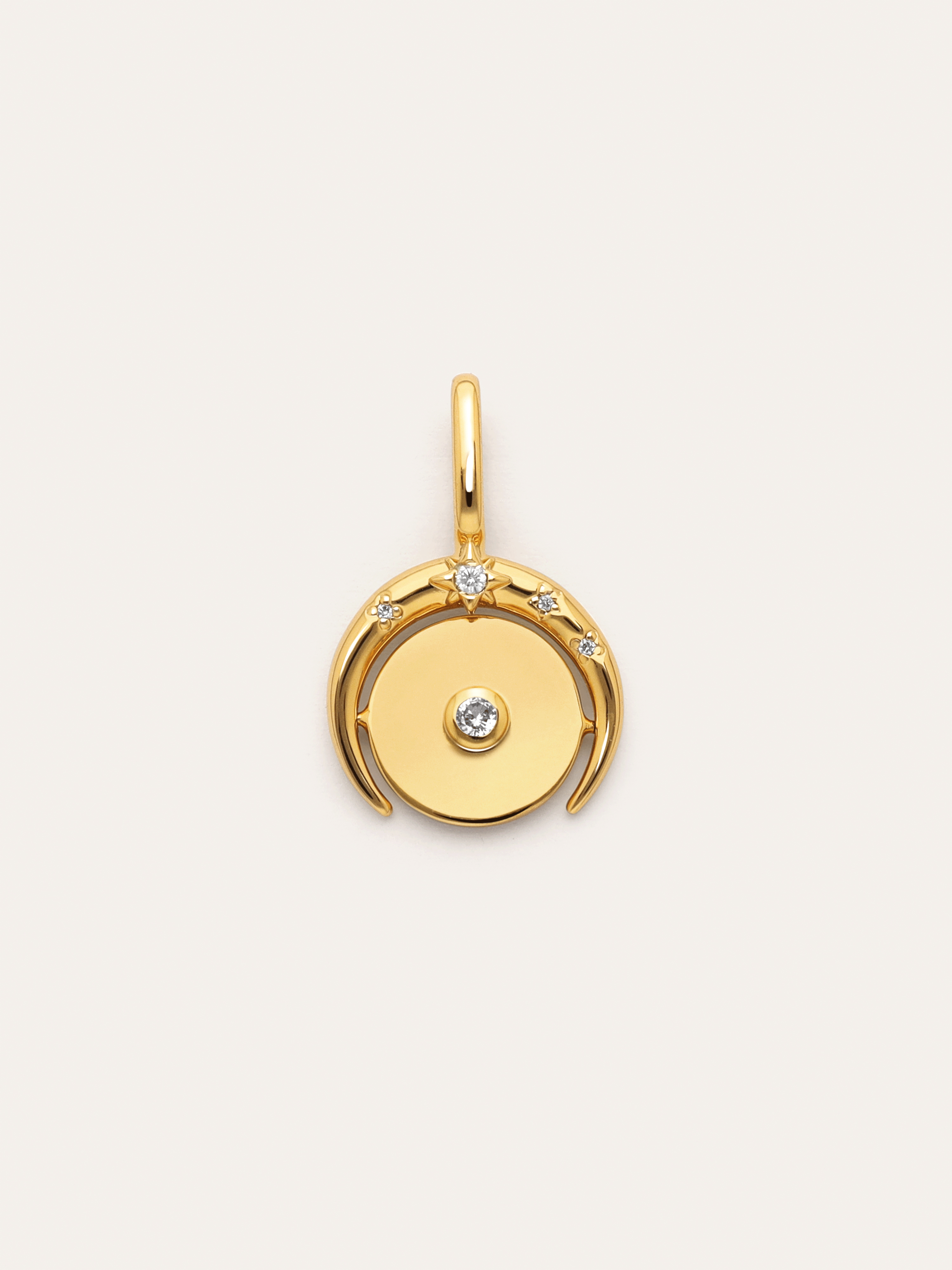Medallion Moonset Gold Charm