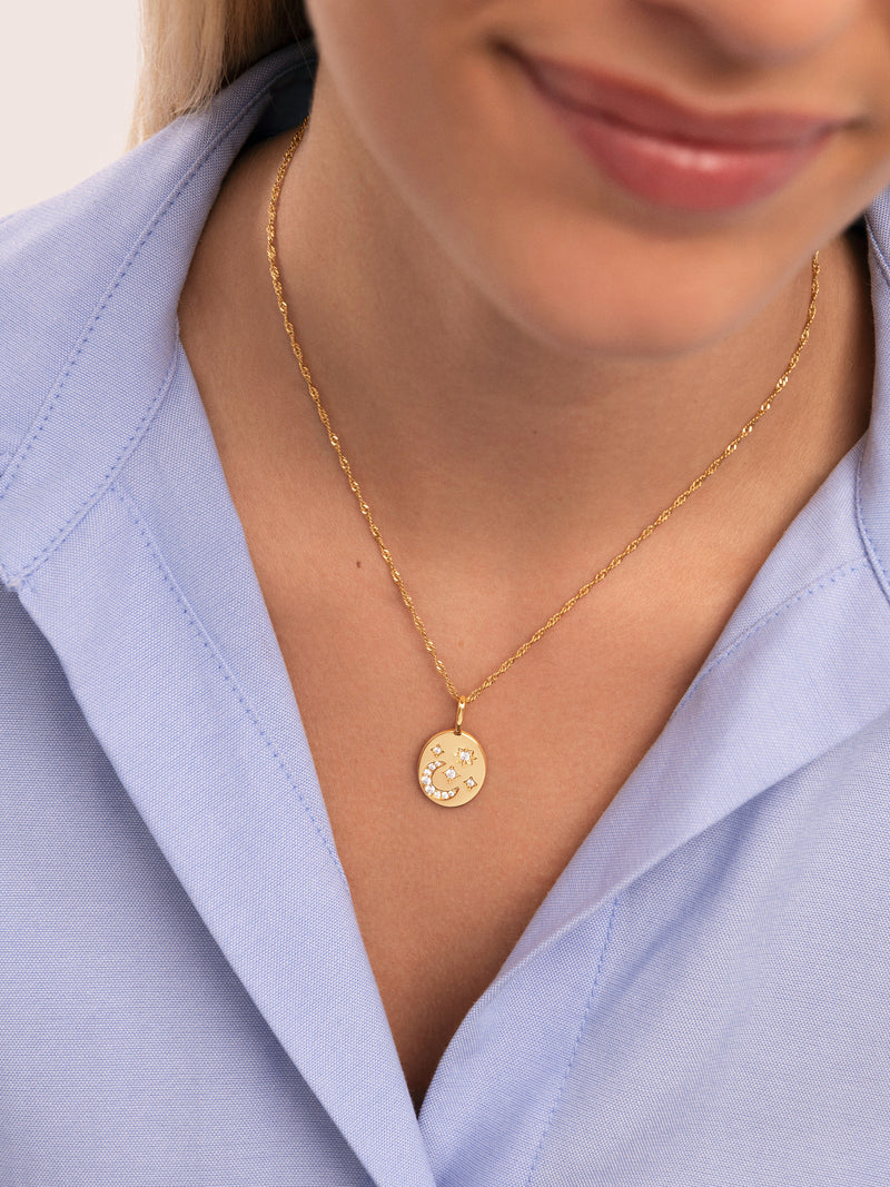 Night Medallion Gold Charm