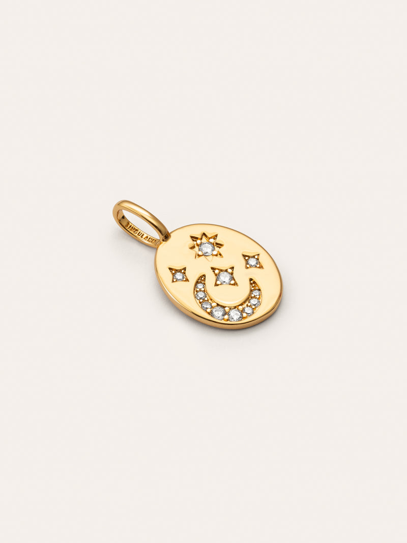 Night Medallion Gold Charm
