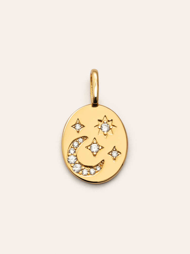 Night Medallion Gold Charm