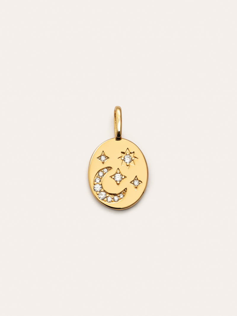 Night Medallion Gold Charm