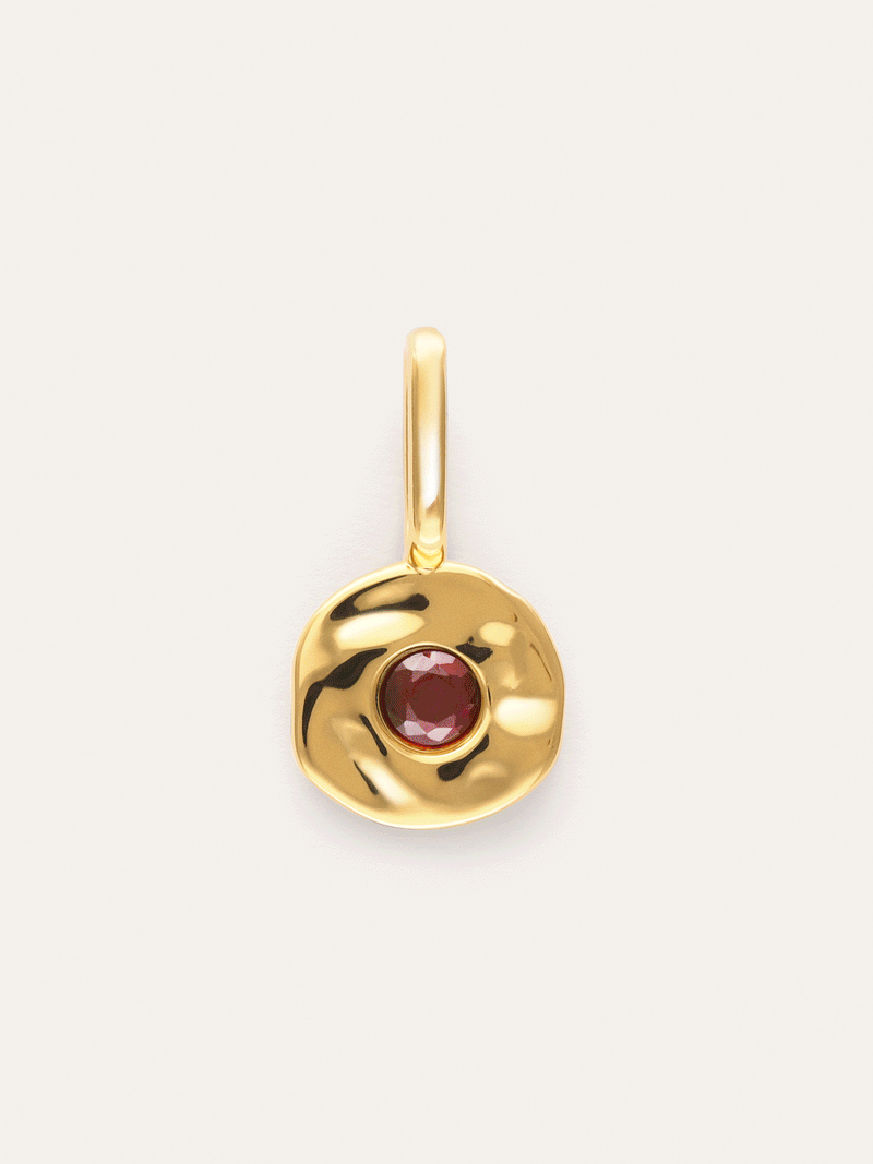 Charm Mini Birthstone Argent Plaqué Or