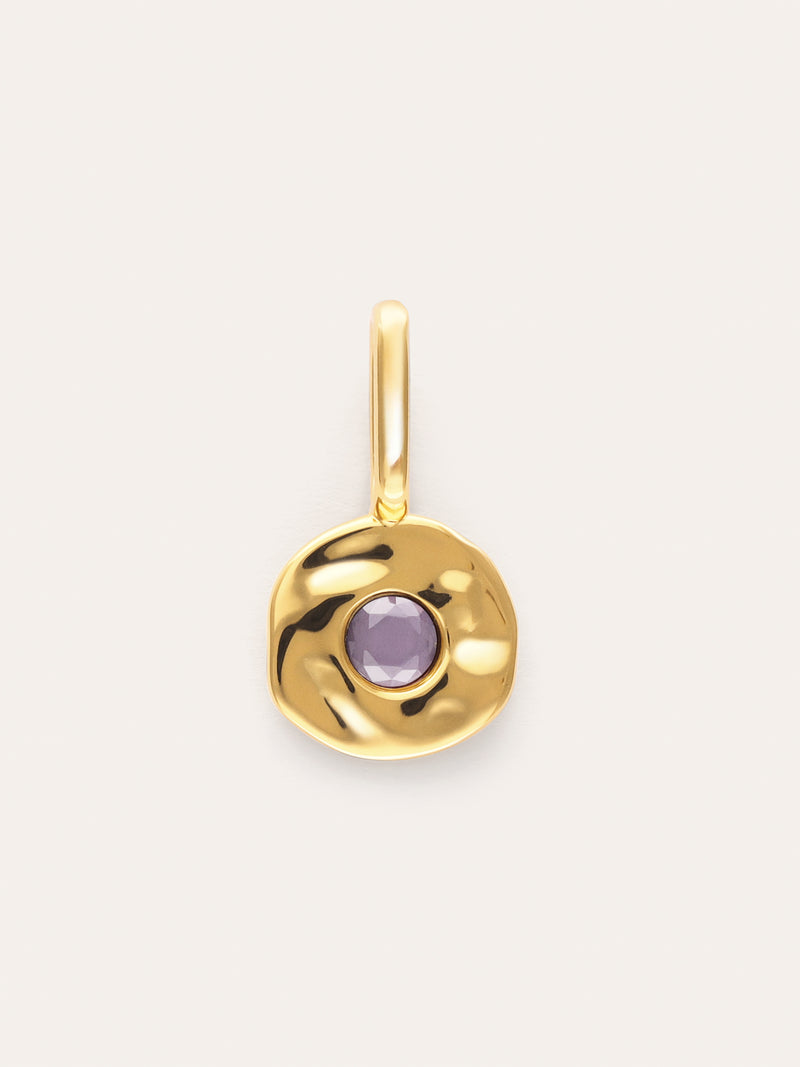 Charm Mini Birthstone Argent Plaqué Or