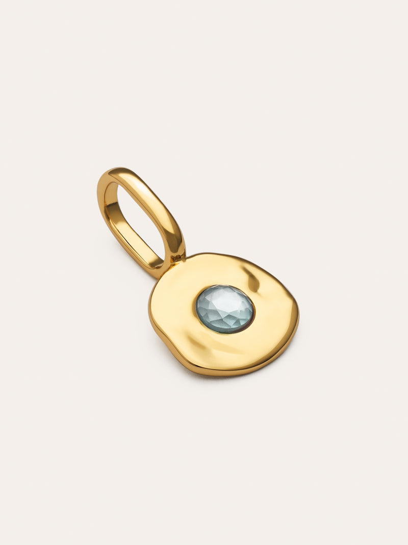 Charm Mini Birthstone Argent Plaqué Or