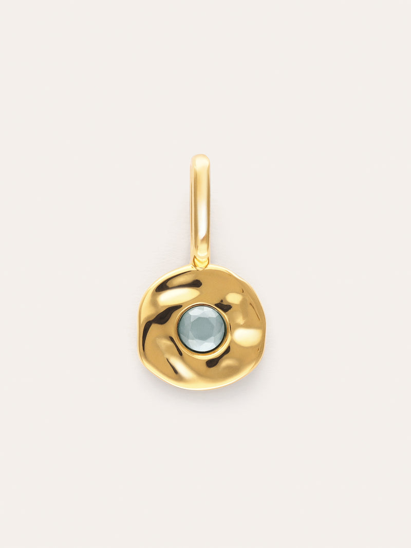 Charm Mini Birthstone Argent Plaqué Or