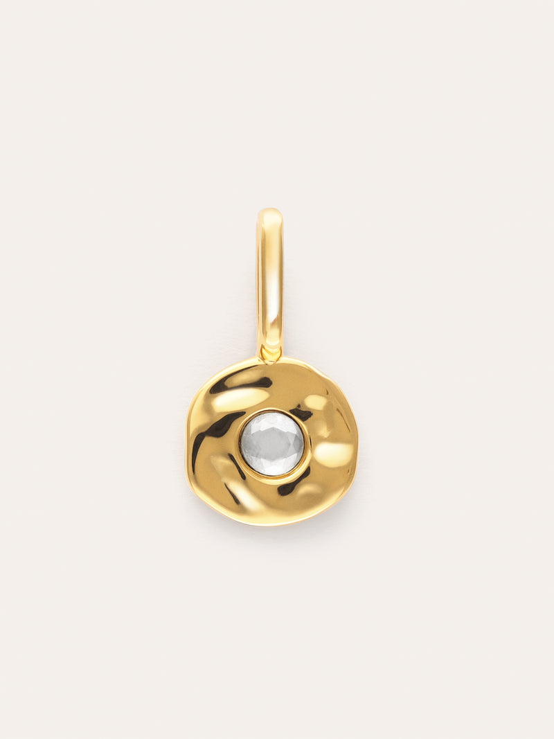 Charm Mini Birthstone Argent Plaqué Or