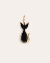 Charm Salem Gato Enamel Black Baño Oro