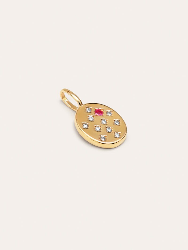 Pink Signet Gold Charm