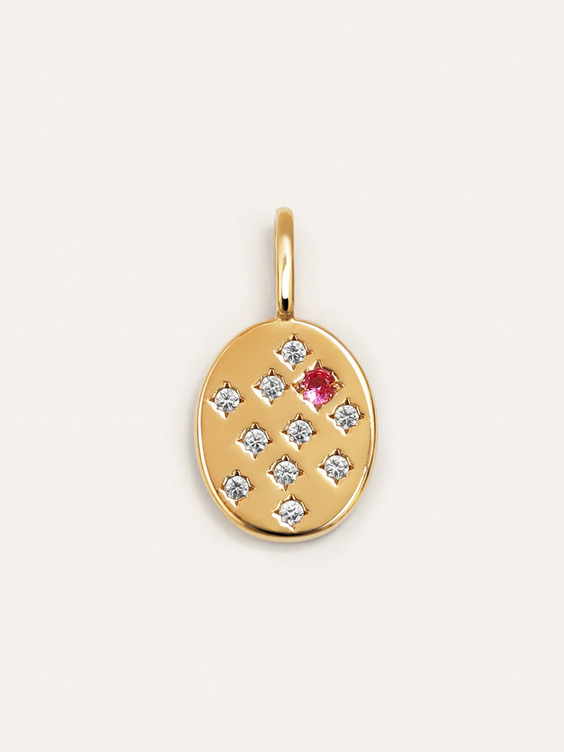 Pink Signet Gold Charm