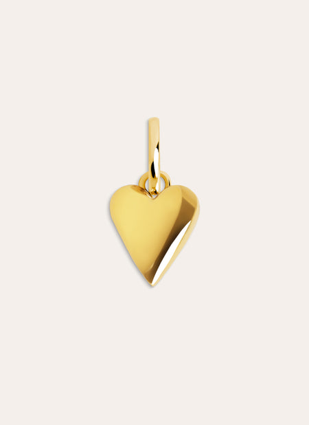 Charm Simple Heart Plata Baño Oro