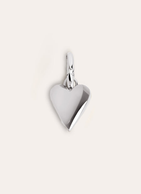 Simple Heart Silver Charm