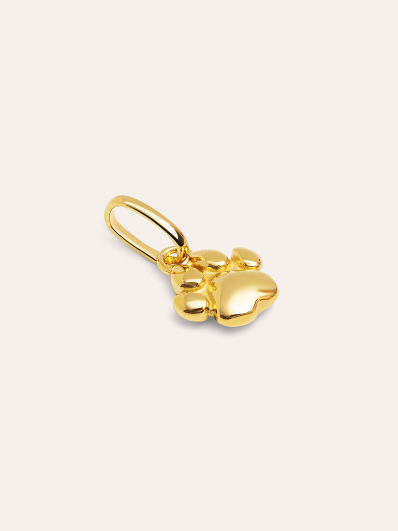 Charm Simple Paw Argent Plaqué Or