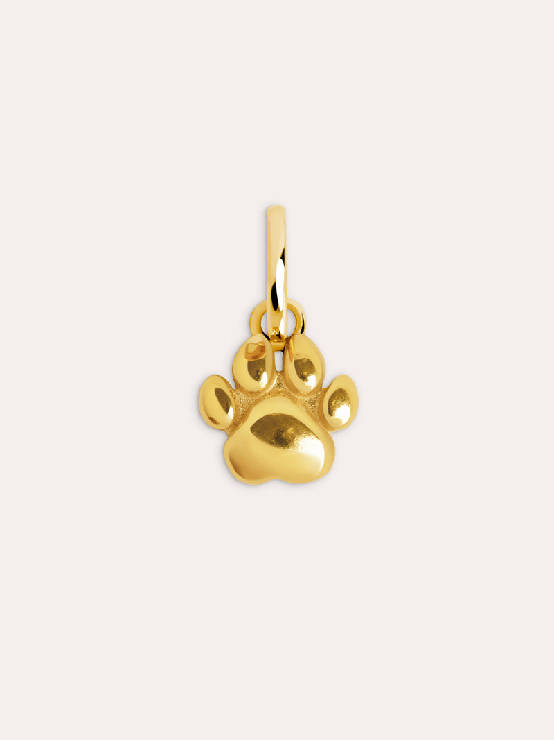 Charm Simple Paw Argent Plaqué Or