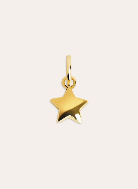 Charm Simple Star Plata Baño Oro