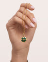 Charm Trébol Ágata Stone Baño Oro