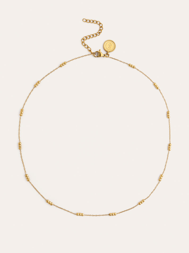 Ketting Triple Dots Staal Verguld met Goud