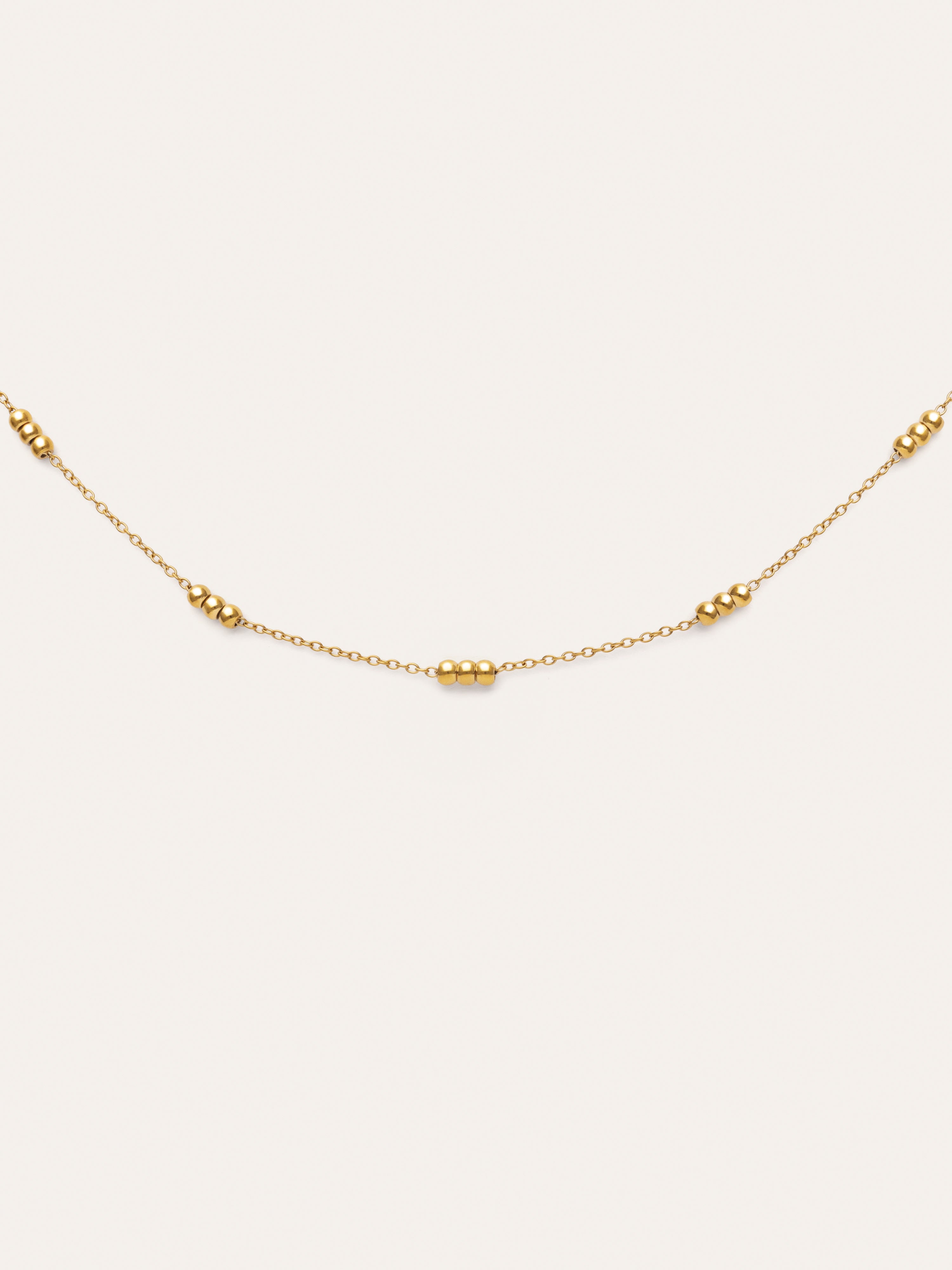 Ketting Triple Dots Staal Verguld met Goud