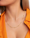 Ketting Triple Dots Staal Verguld met Goud