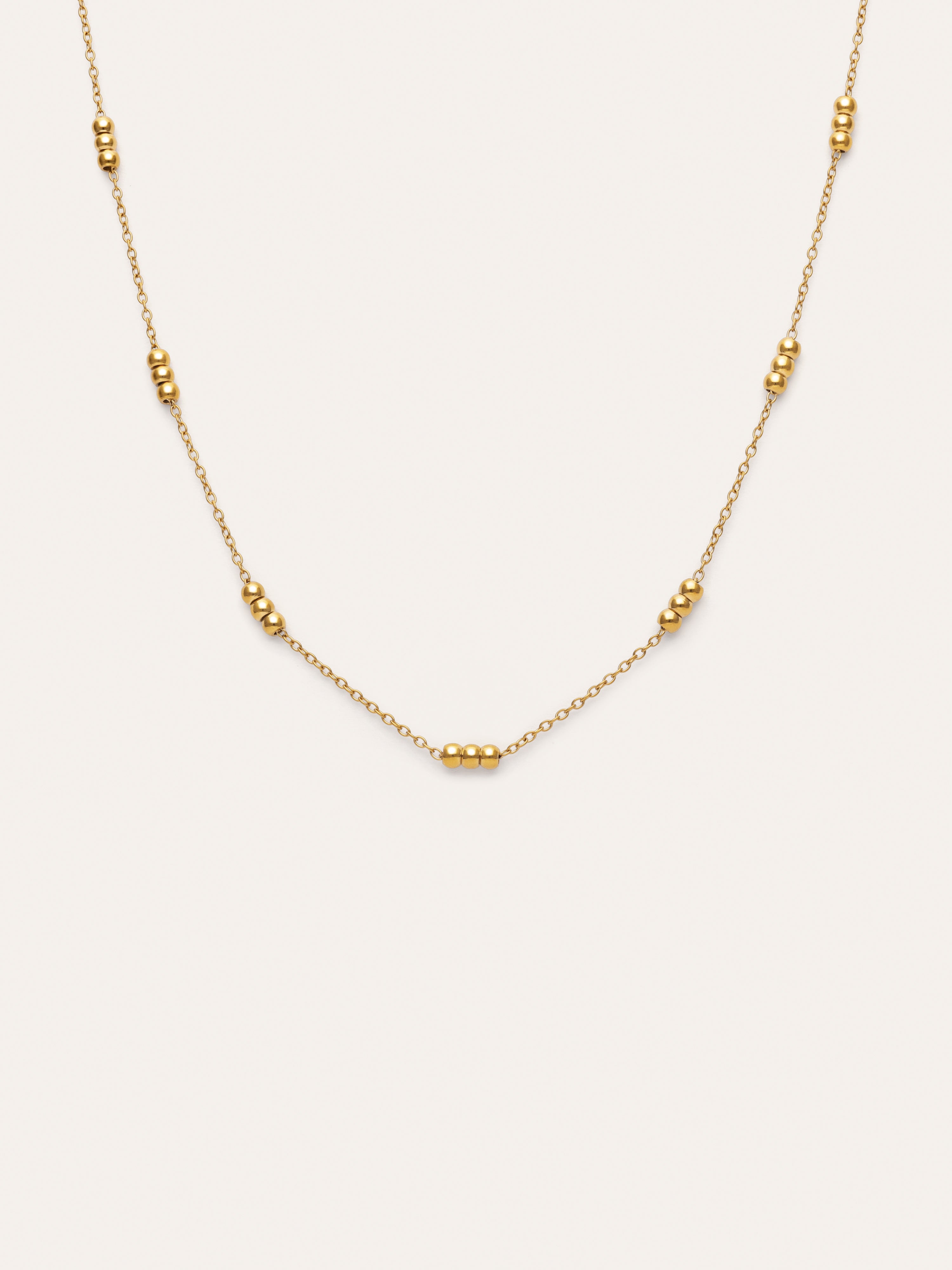 Ketting Triple Dots Staal Verguld met Goud