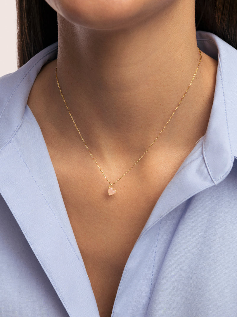 Collier Adorable Heart Pink Plaqué Or