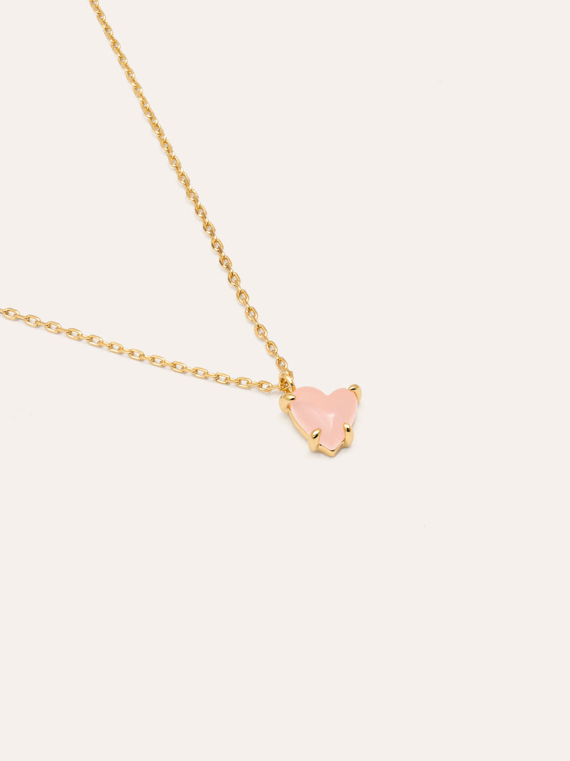 Collier Adorable Heart Pink Plaqué Or