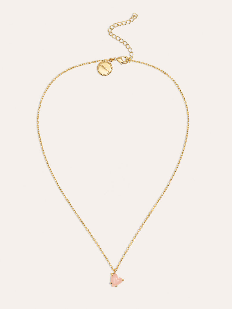 Collier Adorable Heart Pink Plaqué Or