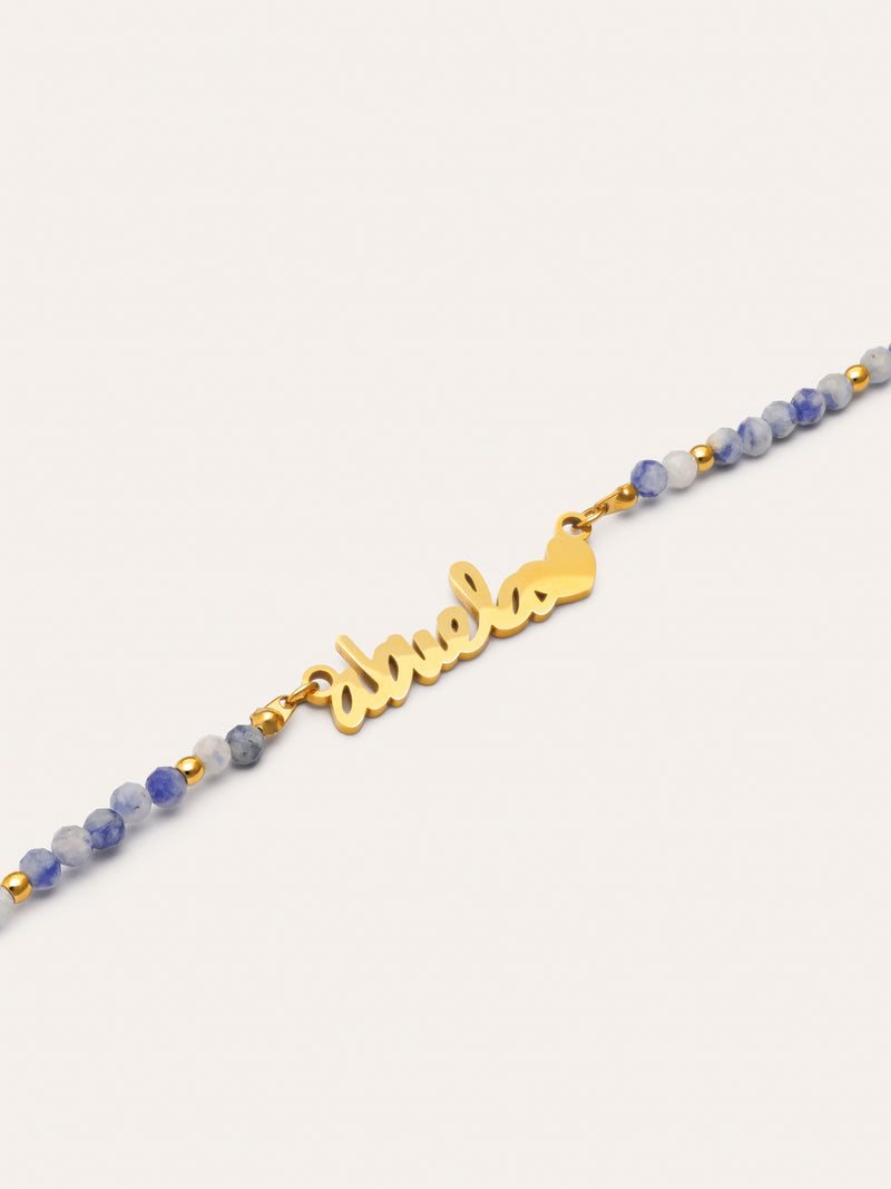 Collier Abuela Heart Cianite Acier Plaqué Or
