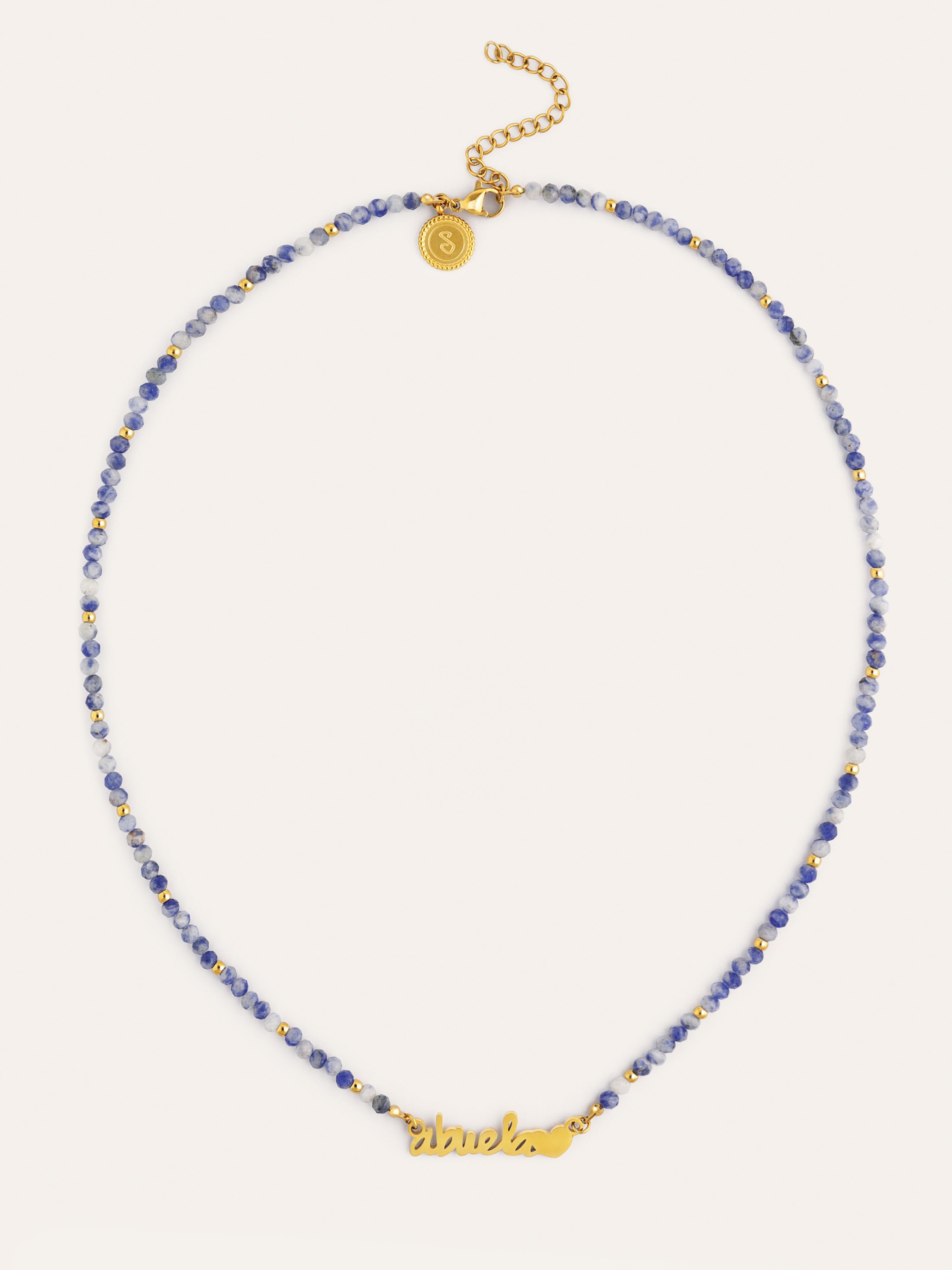 Abuela Heart Cianita Stainless Steel Gold Necklace