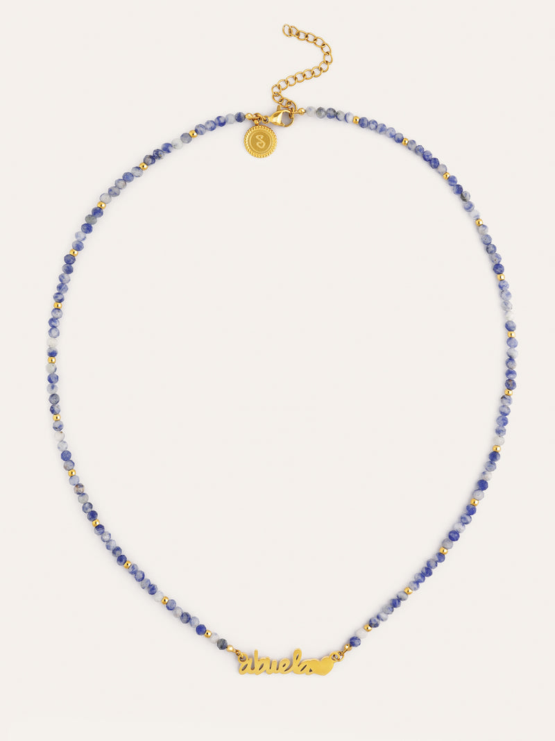 Collier Abuela Heart Cianite Acier Plaqué Or