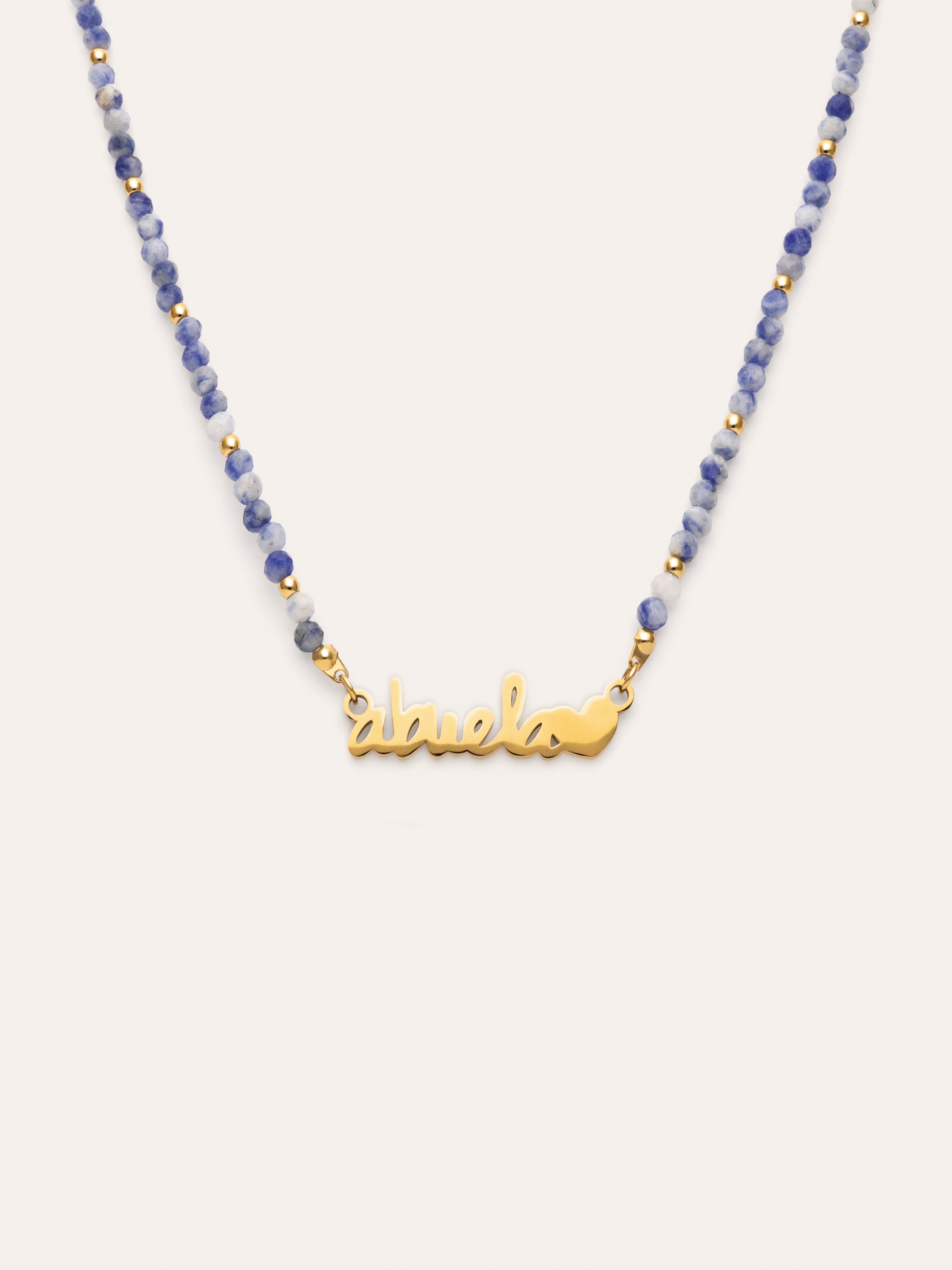 Abuela Heart Cianita Stainless Steel Gold Necklace