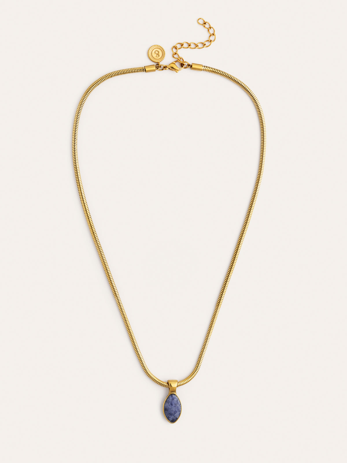 Collar Alma Cianita Acero Baño Oro - vista 5