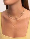 Collar Moonset Plata Baño Oro