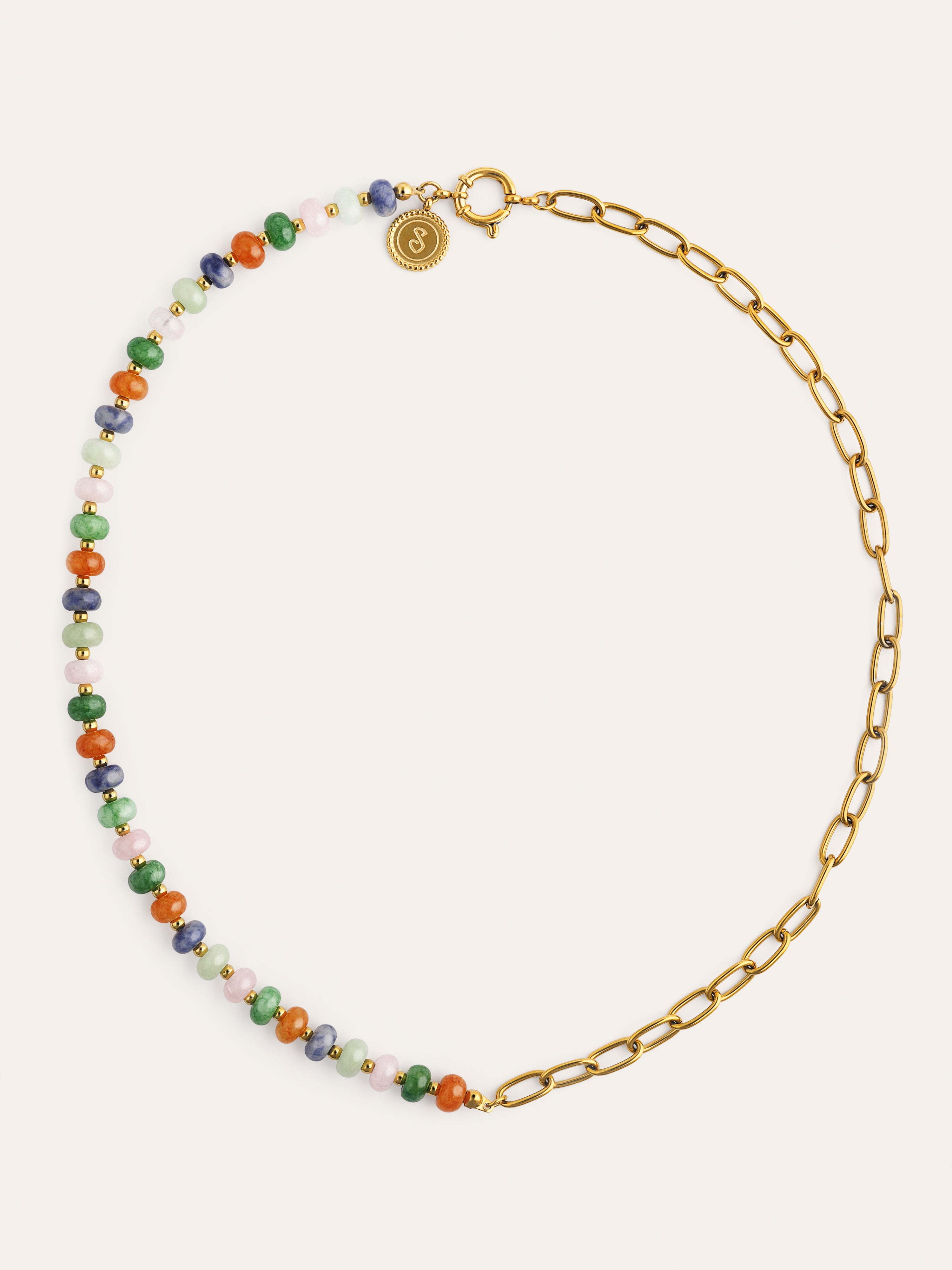 Collar Alpine Chic Stones Acero Baño Oro