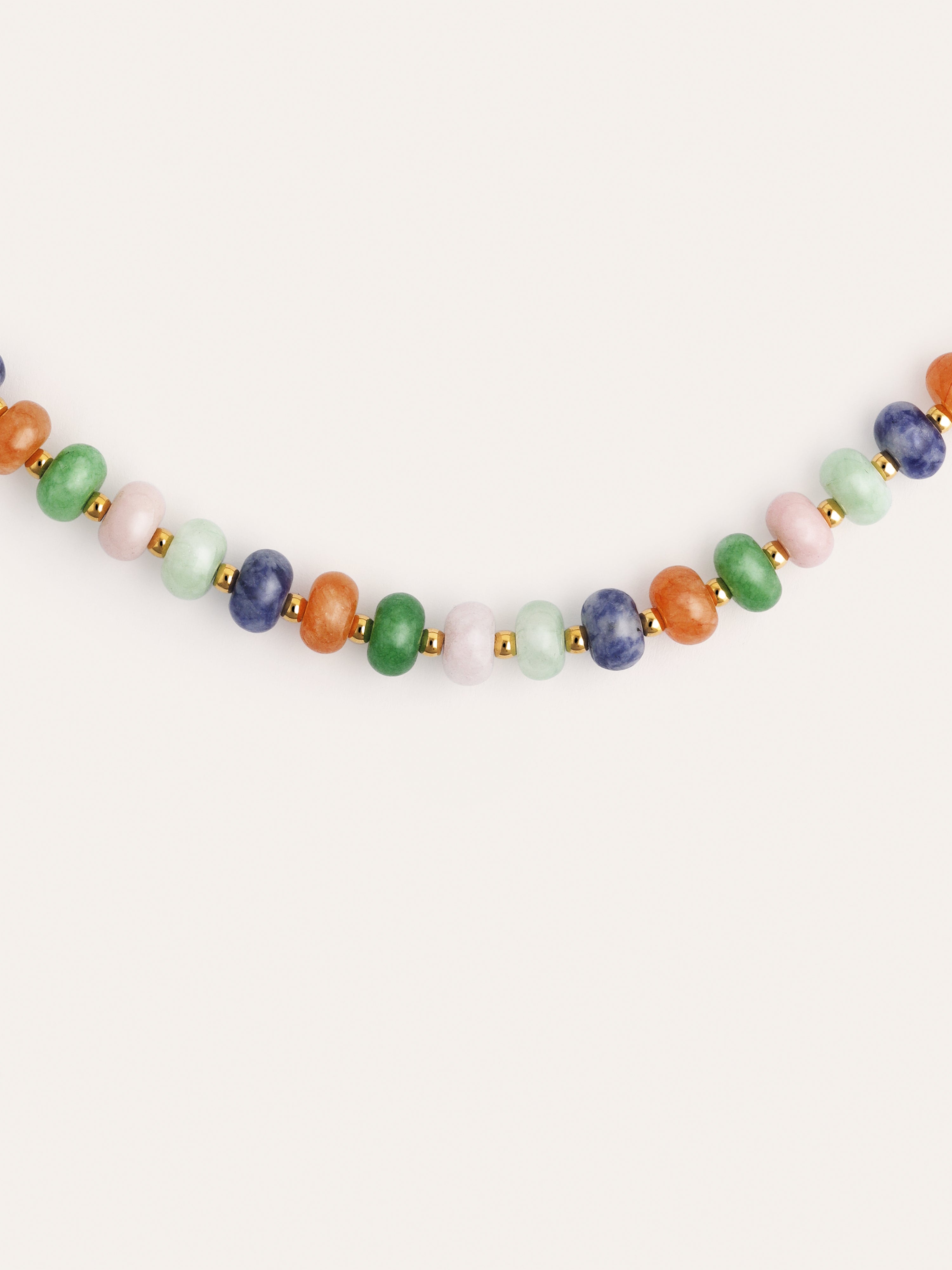 Collar Alpine Stones Acero Baño Oro