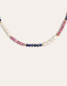 Collar Amulet Blue Baño Oro