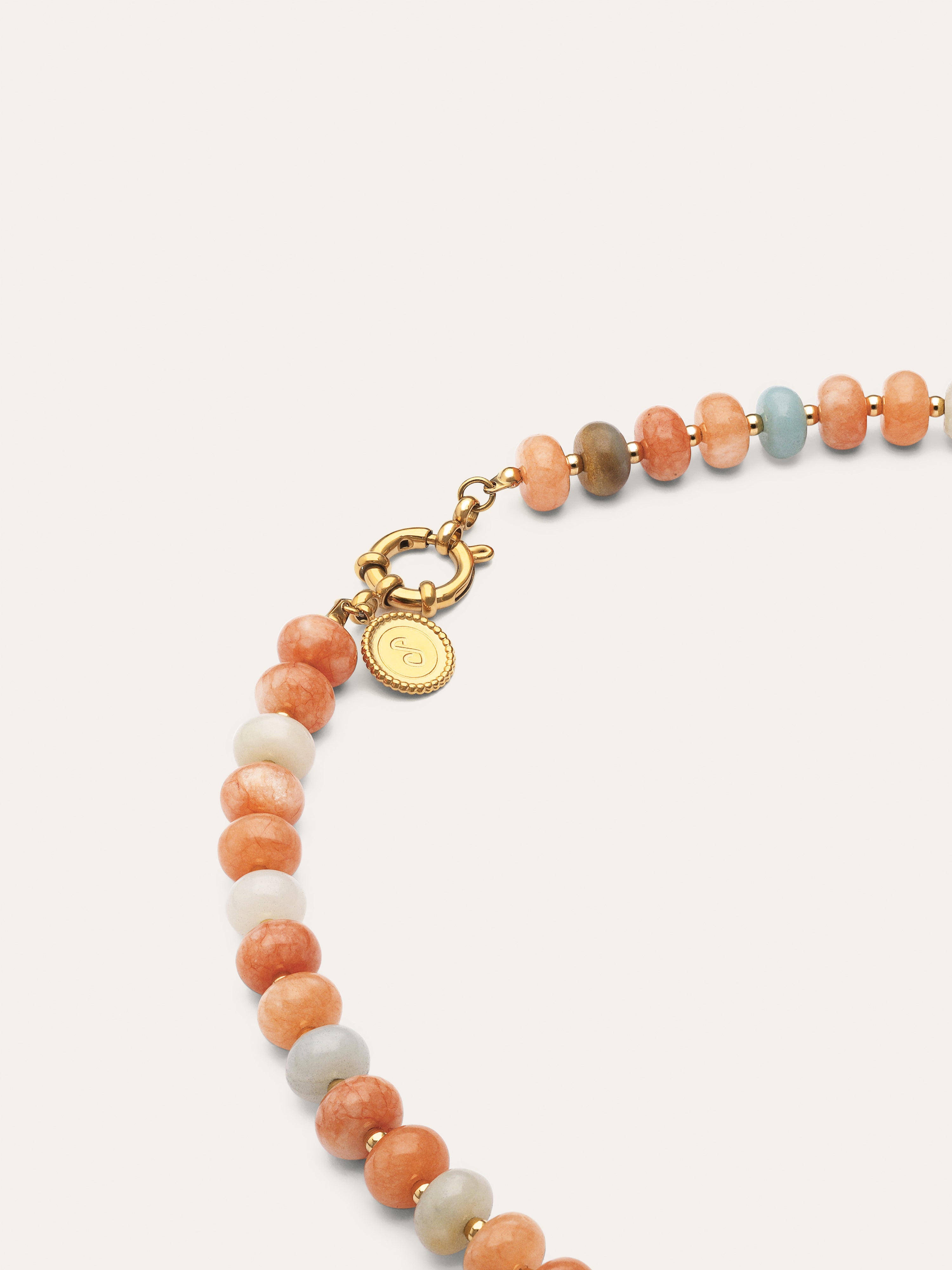 Collar Ámbar Stones Acero Baño Oro