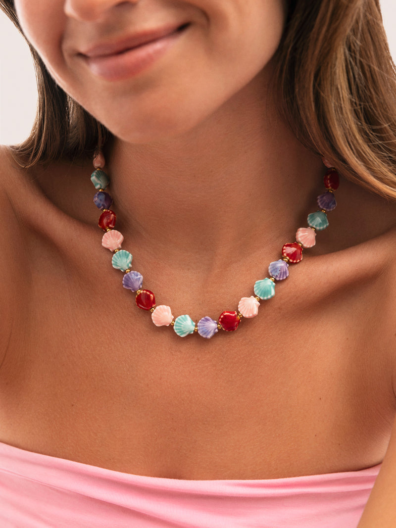 Collier Begur Coquillages Acier Plaqué Or