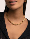 Collar Big Link Acero Baño Oro