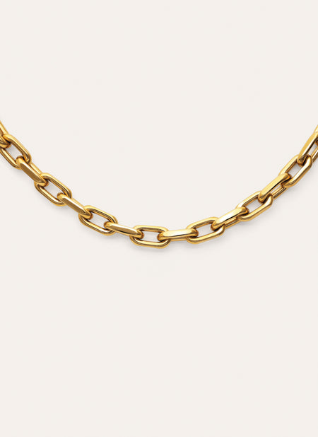 Collar Big Link Acero Baño Oro