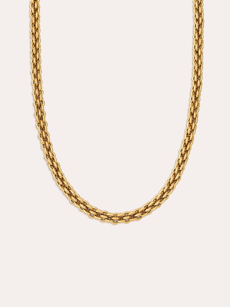 Collier Big Rope Acier Plaqué Or