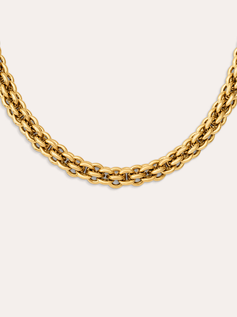 Collier Big Rope Acier Plaqué Or